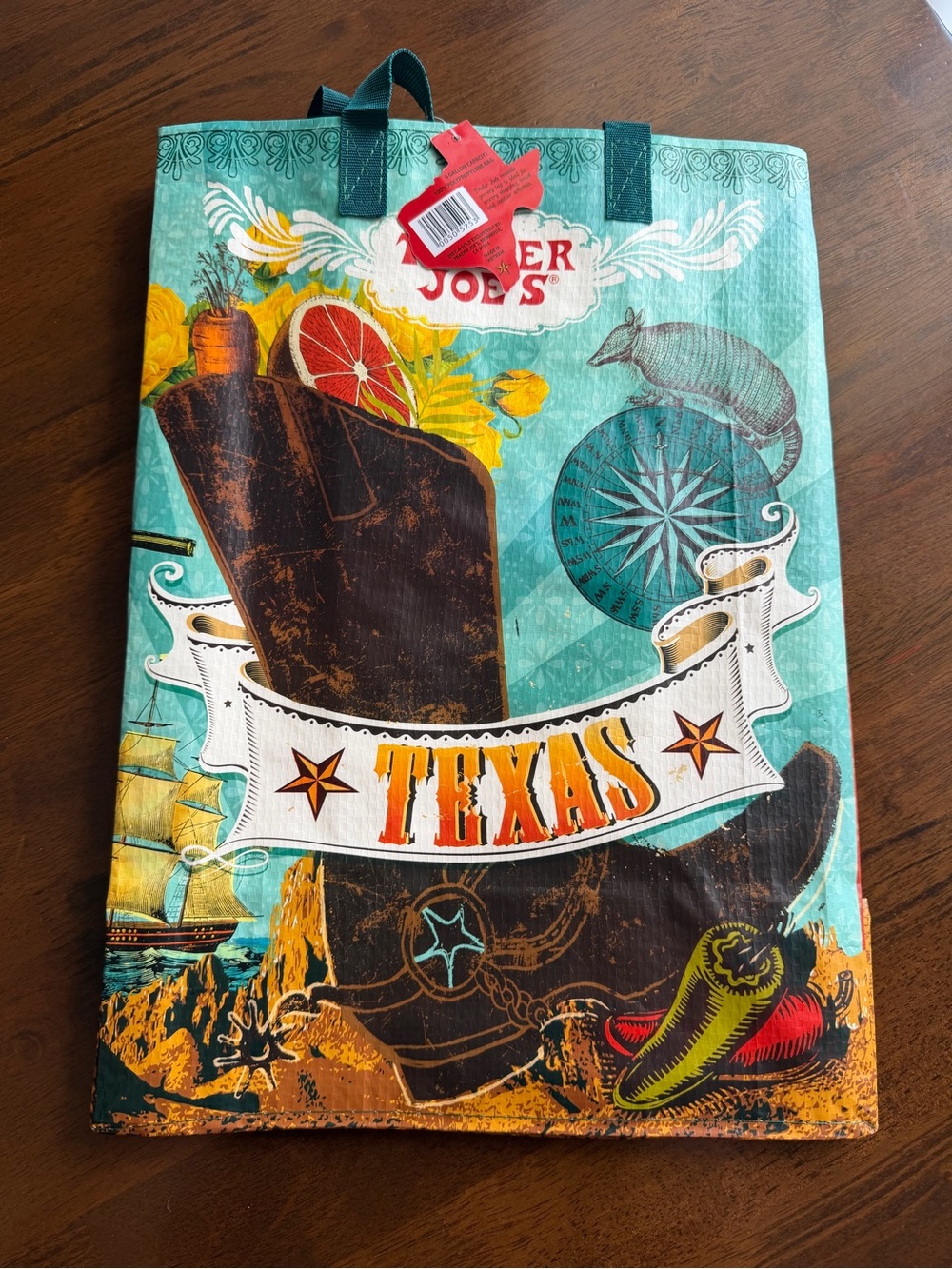 NWT Trader Joe’s Texas Reusable Tote Bag Grocery Shopping Bag 6 Gallon Mystery - Picture 5 of 5